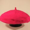 Beret bawełniany neon pink
