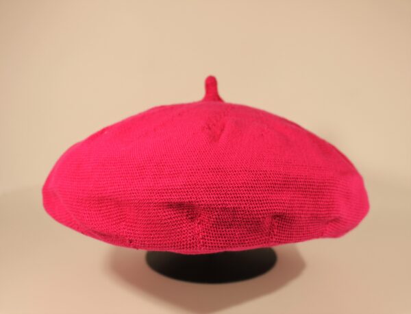 Beret bawełniany neon pink