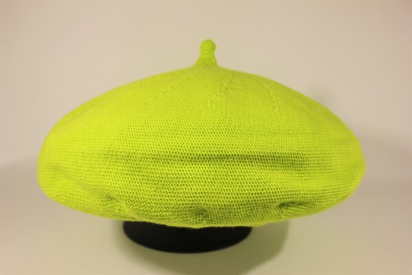 Beret bawełniany neon green