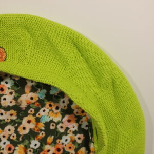 Beret bawełniany neon green - podszewka