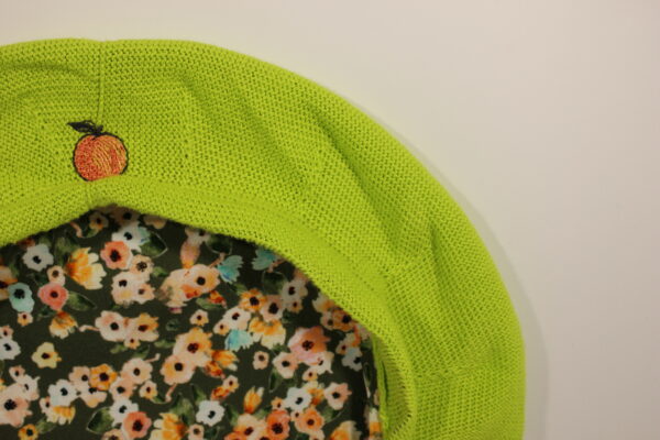 Beret bawełniany neon green - podszewka